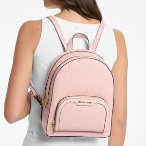 Michael Kors Jaycee Medium Signature Logo Backpack Powder Blush